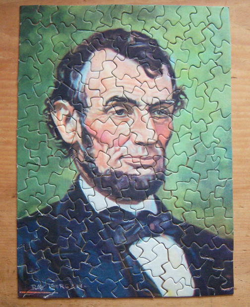 Vintage "Every Week" Jig-Saw Puzzle #17: Abe Lincoln - Click Image to Close